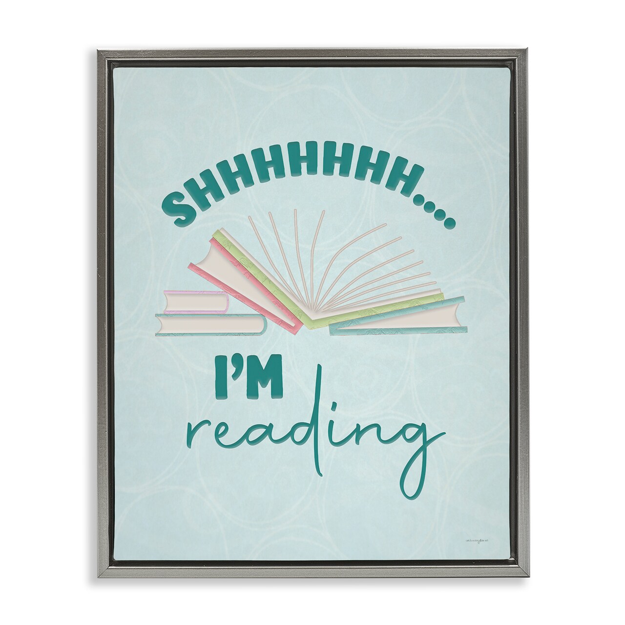 Stupell Industries Shhh I'm Reading Floating Frame, design by Seven Trees Design